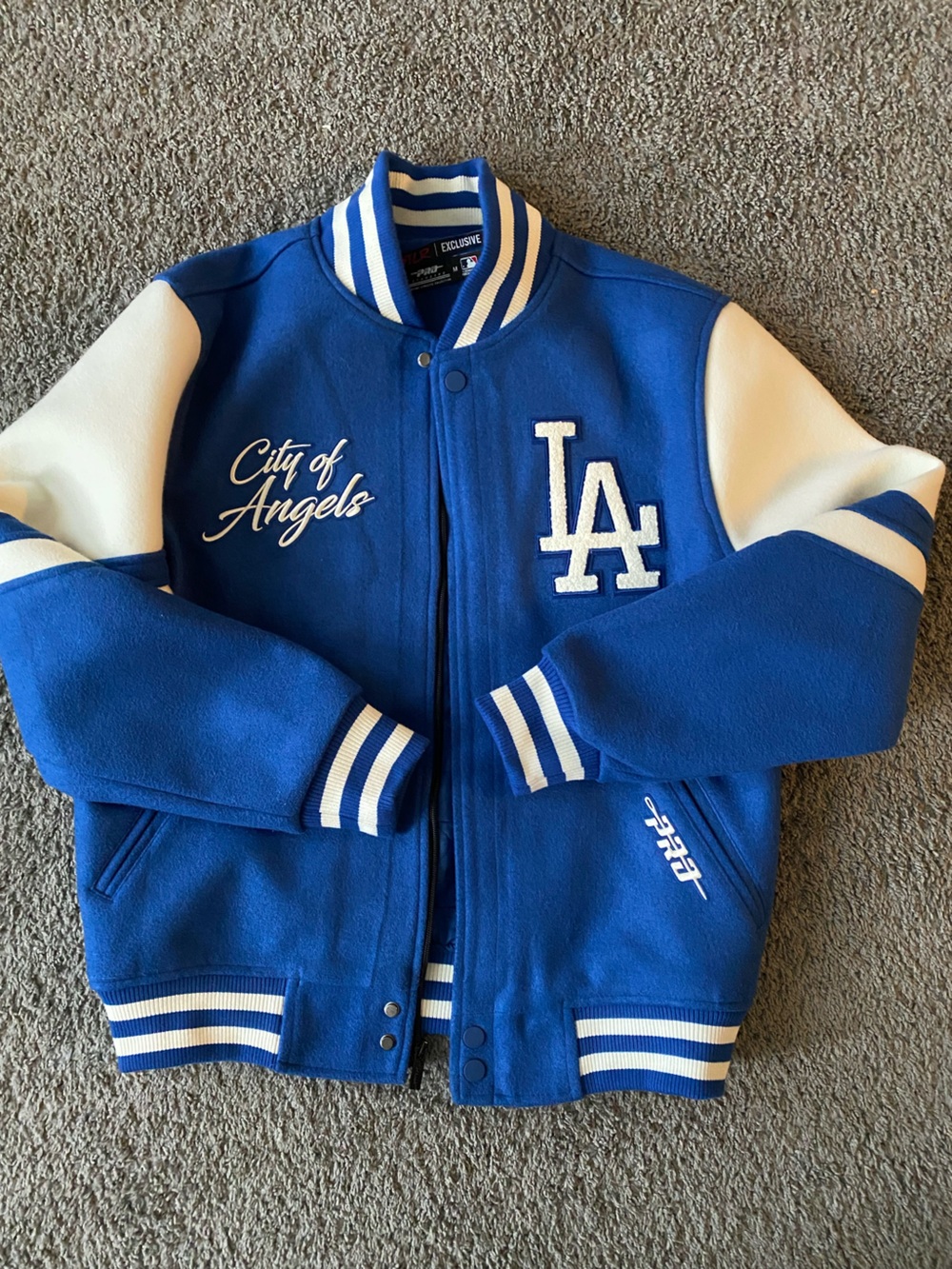 Mens Los Angeles 'City of Angels' Blue & White Varsity Jacket